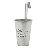 不二貿易 ガーデン フラワー  ブリキ ポット 吊下げ式 シルバー 24084