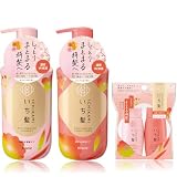 いち髪 濃密W保湿ケア シャンプー コンディショナー ポンプ セット (450ml/450g) トラベルセット 付き | ヘアケア ダメージケア メンズ レディース