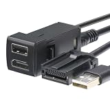 Timloon HDMI入力ポート＆USB入力ポート HDMI-Eタイプポート 接続ユニット オーディオ中継 オーディオパーツ スイッチホールパネル TOYOTA トヨタ車系用 （タイプC）