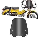 KAGEFUNE For クロスカブ CC110 CC50 CROSS CUB CC110 CC50 バイク用 フロントガラス エアフェアリング、フロントウィンドデフレクター、ハンドルバー ウィンドシールド、高さ調整式計器サンバイザー クロスカブ Cross Cub 110（JA45/JA60/JA10) バイクアクセサリー (スモークグレー,ブラック) [並行輸入品]