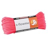 スフローム(s-flowme) パラコード 7芯 4mm x 30m 耐荷重 250kg クラフト パラコード アクセサリー アウトドア キャンプ テント タープ 用固定用紐 ガイロープ ロープ A15 パラダイスピンク