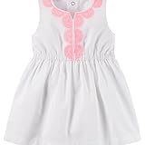 カーターズ Carter's ワンピース ノースリーブ 刺繍付き 綿ポプリン100% オムツカバー付き Embroidered Poplin Dress 6M (61-67cm)