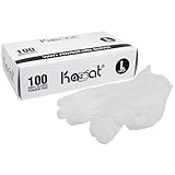 Plastic Powder-Free Vinyl Gloves Pack of 100 Gloves - Chemical Resistant Gloves Food Preparation Gen