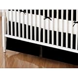 SheetWorld - Crib Skirt (28 x 52) - Solid Black Woven - Made In USA by sheetworld