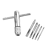 Lovoski 5本　ダイセット　 メトリックタップ　タップレンチ　W1/16-1/4インチ　スパナ