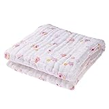 Domybestベビーバスタオル ベビー ガーゼケット 空調ブランケット 子供 赤ちゃん 柔らかく コットン 6層ガーゼ 2色 強力吸水 柔らかい