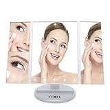 (White) - TFCFL 1X/2X/3X Magnifying Vanity Mirror,21 Led Light Makeup Mirror,Tabletop adjustable Lig