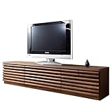 タンスのゲン テレビ台 完成品 幅180cm ローボード 天然木 スローダウンステー 引出し付き フルオープンスライドレール コードスリット ウォールナット 71020044 00