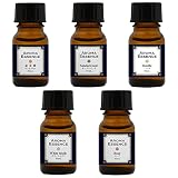 日本製 アロマエッセンス 5種セット 各10ml キンモクセイ サンダルウッド ホワイトムスク バニラ ローズ 調合香料