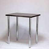 スタンディングデスク カウンターテーブル 幅80×奥行き60×高さ85cm ダークブラウン(メッキ脚)