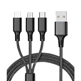 seiwa 3in1 充電ケーブル type-c 充電ケーブル USB Type C Micro USB ケーブル iPhone android type-c 同時給電可 iPhoneX 8plus 7 7 plus/6 6s plus/iPad/Macbook 多機種対応 1.2m 4色 (ブラック)
