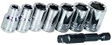 Vermont American 15524 8 Piece Universal 1/4-Inch Hex Shank Non-Magnetic Nut Setter Set with 7 Socke