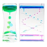 Echana オイルタイマー オイル砂時計 オイルモーション 癒し 油時計 おもちゃ タイマー 砂時計 2点 セット 置物 卓上 装飾品 赤ちゃん 男の子 女の子 キッズ 保育園 幼稚園 教室用 学校 (#1)