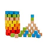 Goodgoods つみき 立方体 知育玩具 木のおもちゃ 子ども 木製 ゲーム 013-lzgy-d25323(2.5cm³ 約1500g)