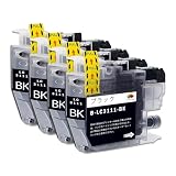 【TEKEYUKI】LC3111-BK ブラック 4本セット Brother互換インクカートリッジ LC3111 インク 互換品 ブラザー用 互換インク 純正品併用 大容量 残量表示機能付 ICチップ対応 J738DN J998DN J893N J898N J903N J987N J572N J577N J582N J973N J978N J982N