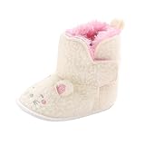 FEITONG幼児幼児新生児ベビー女の子猫Shapedソフトソール雪ブーツベビーベッドシューズ 6~12 Month, US 3 ベージュ BK112A1