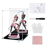 フィギュアケース Dezzer マグネット式 コレクションケース ディスプレイケース ショーケース開閉式 磁石付き前扉 ネジ固定 工具不要 背面ミラー (幅30×奥行30×高さ40cm)