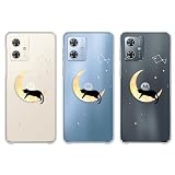 moto g64 / moto g64y 5G (A401MO) ケース カバー ポリカーボネート製 スマホケース 透明 プラケース ハードケース [デザインA クリア/月と黒猫] RB-947A モトローラ モトG64Y