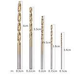 50ピース/セットツイストドリルビットセット鋸セットhss高鋼titaniumコーティングされたドリル木工木材ツール1/1。5/2/2.5/3ミリメートルのための金属