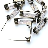 HARU雑貨 アンティークゴールド ブローチピン 10個セット 20mm 金古美 金具 パーツ ハンドメイド アクセサリー 手芸