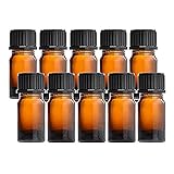 遮光瓶 遮光ビン アロマ瓶 アンバー瓶 黒キャップ＆ヴァーティカルドロッパー (5ml10本セット) 保管 保存 容器 小分け NAGOMIAROMA ナチュラルショップ なごみ