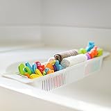 Bath Toy Organizer by Luna - Fits Across Most Bath Tubs - Adjustable & Sturdy Storage Basket Tray fo