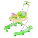 Qianle Baby Walker Activity Adjustable Foldable Baby Walker with Push Handle Green by Qianle