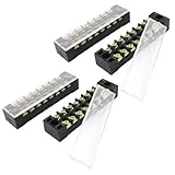 uxcell 端子台 電気端子バリアターミナルブロック スクリューコネクタバリアターミナルブロック 2行8P 5本入 15A