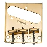 Wilkinson 弦ピッチ10.8mm Vintage Ashtray テレキャスターブリッジアッセンブリー 3WAY ブラスサドル、ゴールド