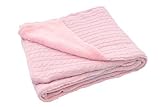 Jollein Blanket (75 x 100 cm, Cable Knit / Light Pink / 4-Seasons Design) by Jollein