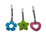 Babyezz Teething Toys - Best Teether rings for Toddler Play and Pain relief - Set of three with paci