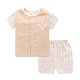 夏ベイビー服 女の子Ｔシャツ Pojour 男女兼用　夏子供Ｔシャツ＋パンツ 男の子可愛い2セット 綿 子供ギフト 通気 90cm