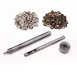 【皮ポンチ・ハトメセット】ハンドメイド・レザークラフト 真鍮製 DIYハトメグロメット 2色(シルバー・アンティーク) 内径4mm・計100組