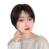 [ブライトララ] 医療用ウィッグ ショート ボブ ウィッグ 自然 人毛MIX ショートヘア ショートカット p-hf1977-M-DBR