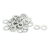 uxcell ロックワッシャー 5mm 内径 炭素鋼 亜鉛メッキ 外部鋸歯状 40個入り