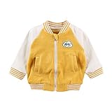 Baby Nest ベビー服 キッズ 男の子 長袖 アウター ジャケット 野球風 カジュアル イエロー 9-12M