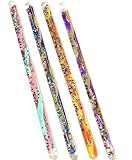 Star Magic Wand スパイラルグリッターワンド ワンダーワンドチューブ ハロウィンコスチュームアクセサリー プリンセス 妖精 魔法使いごっこ遊び 11インチ (4パック)