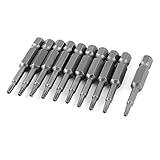 uxcell トルクスドライバービット　2.5mm　T9ヒント　六角シャンク　磁気　ハンディツール　10個