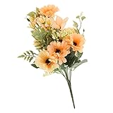 Fenteer 1束　人工菊　11頭のデイジー　花の装飾　6色選ぶ - シャンパン