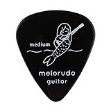 【melorudo（メロルド）】 デザインギターピック guitar pick ティアドロップ型 エレキギター/アコースティックギター/クラシックギター/ベース等の練習に最適な大量セット ブラック M（ミディアム medium）50枚セット ma100005b05n0