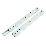 uxcell　引き出し　金属　シルバートーン　ボールベアリング　引き出しスライド　伸縮式　ソフトクローズ