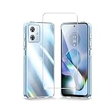cxybgfv 置き換え可能です【1枚ガラスフィルム+シリコン ケース】 Moto G64 5G / Moto G64y 5G ガラスフィルム G64 液晶保護フィルム 採用日本製素材旭硝子製 高透過率 薄型 硬度9H 飛散防止処理 Moto G64 5G / Moto G64y 5G 用のケース クリア TPU 耐衝撃 落下防止 専用保護 シリコン ケース