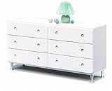 日本製 カジュアル 幅120cm 高さ65cm 3段ローチェスト 脚付き 完成品 (ホワイト)
