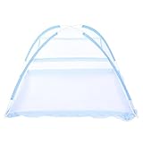 ベビー蚊帳 ワンタッチ式　 赤ちゃん 蚊帳 テント 防蚊ネット 虫除け 蚊よけ 密度が高い ベビーベッドに収まる 持ち運べる 収納便利(ブルー-ラージ)