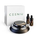CEENIU 車用芳香剤 高級カー用品 2024新型 アルミ合金製 ソーラー回転式 静音 フランス産天然香料 エッセンシャルオイル2本付き 