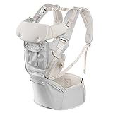 S&D ベビーキャリア 抱っこひも ベビー用品 多機能 携帯型 薄い灰色 (124cm, グレー)