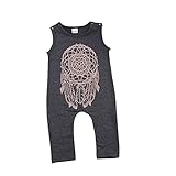 Ochine 新生児　幼児　女の子 ロンパース　トーテム柄 子供服　0-5歳設定 ノースリーブ カバーオール 出産祝い　5サイズ選べる (120、4-5歳)