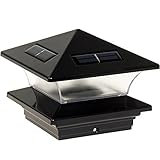 GreenLighting 4 x 4 Solar Post Cap Light - LED Light for Wood Posts (Black) [並行輸入品]
