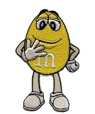 ワッペン アイロン イエローチョコ MM マーブルチョコ アメカジ 刺しゅう アップリケ パッチ