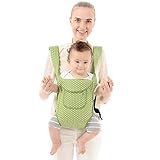ベビースリング ベビーキャリアー ベビー用抱っこひも おんぶ紐 調節可能な肩 前向き抱っこ/対面抱っこ/おんぶ3WAY 通気性　メッシュ ポリエステル 3-36ヶ月 オールシーズン使用可能 (グリーン